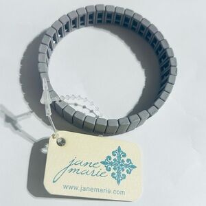 Jane Marie Grey Rectangular Stretch Bracelet OSFM New